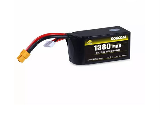 Dogcom 120C 6S 1380mAh 22.2V LiPo Battery XT60