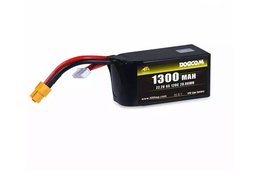 Dogcom 120C 6S 1300mAh 22.2V LiPo Battery XT60